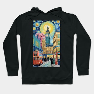 London Twilight Dreams: Van Gogh Inspired Big Ben Skyline Hoodie